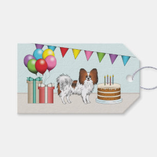 Red Sable Papillon Happy Dog Colourful Birthday Gift Tags