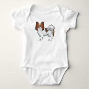 Red Sable Papillon Happy Little Toy Spaniel Dog Baby Bodysuit