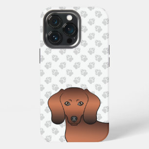 Red Sable Smooth Coat Dachshund Dog Head With Paws iPhone 13 Pro Case