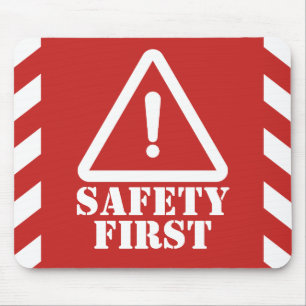 Red Safety First Mouse Mat
