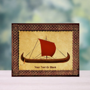 Red Sail Viking Ship II Acrylic Sign