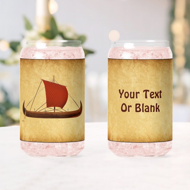 Red Sail Viking Ship II Can Glass (Insitu (Wedding))