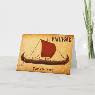 Red Sail Viking Ship II Card