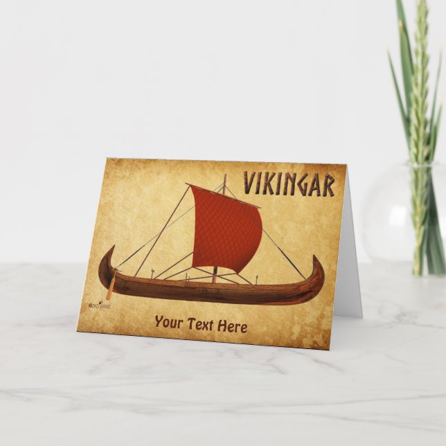 Red Sail Viking Ship II Card (Front)