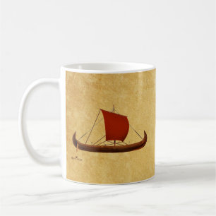 Red Sail Viking Ship II Coffee Mug