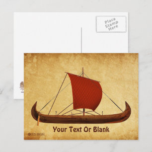 Red Sail Viking Ship II Postcard