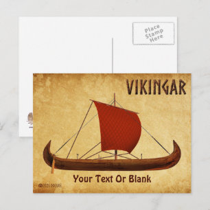 Red Sail Viking Ship II Postcard