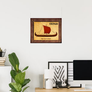 Red Sail Viking Ship II Poster