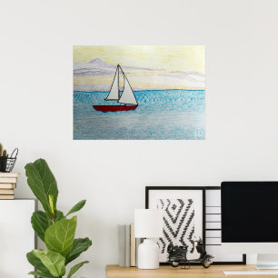 Red Sailboat  Poster