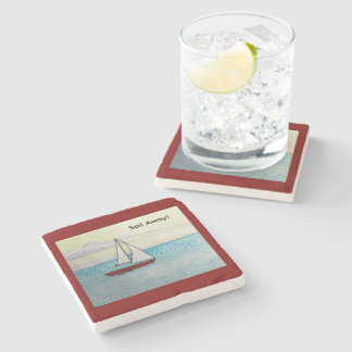 Red Sailboat- Sail Away Stone Coaster