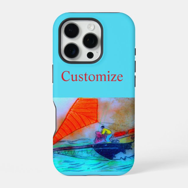 red sailed schooner iphone case (Back)