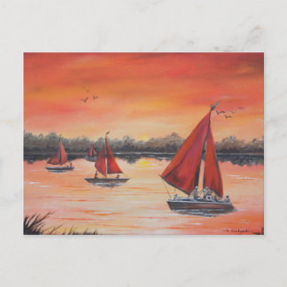 Red Sails at Sunset Postcard