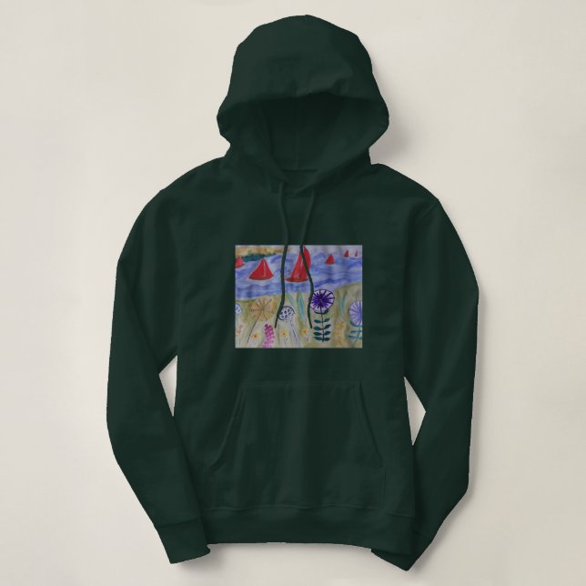 Red Sails & Flowers  Hoodie (Design Front)