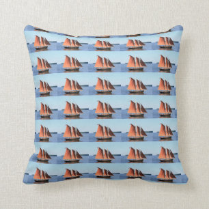 red sails schooner pillow