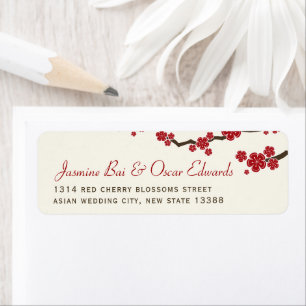 Red Sakura Flowers Cherry Blossoms Asian Wedding