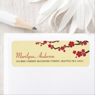 Red Sakura Flowers Cherry Blossoms Asian Wedding