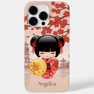 Red Sakura Kokeshi Doll - Japanese Geisha Case-Mate iPhone 14 Pro Max Case