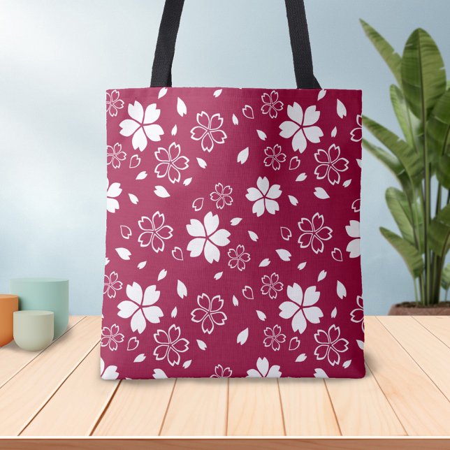 Red Sakura Pattern Tote Bag (Creator Uploaded)