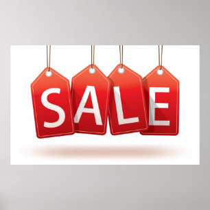 Red Sales Tags Poster