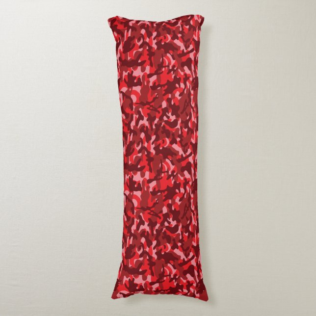 Red Salmon Camouflage  Body Cushion (Front Vertical)