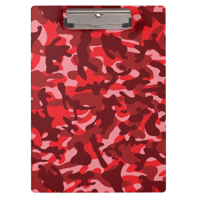 Red Salmon Camouflage  Clipboard (Front)