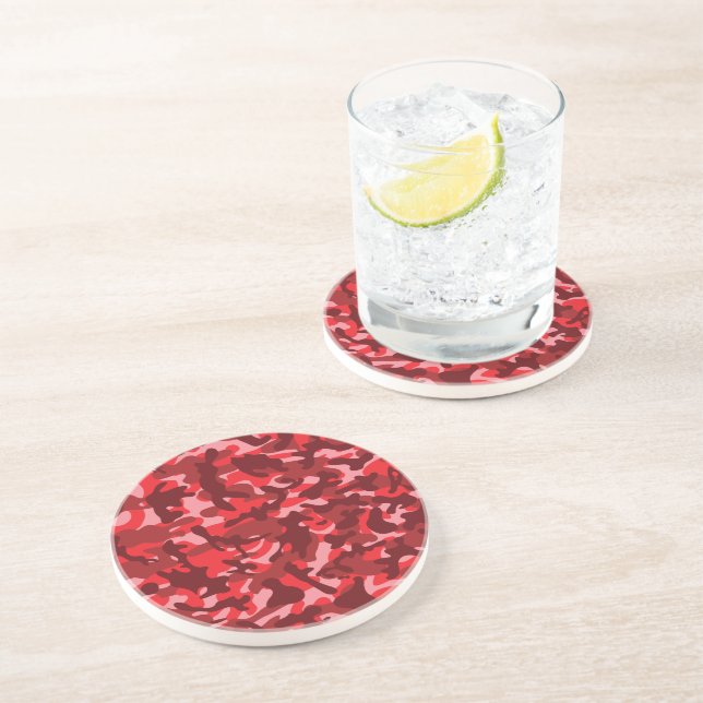 Red Salmon Camouflage  Coaster (Side)