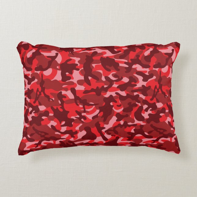 Red Salmon Camouflage  Decorative Cushion (Front)