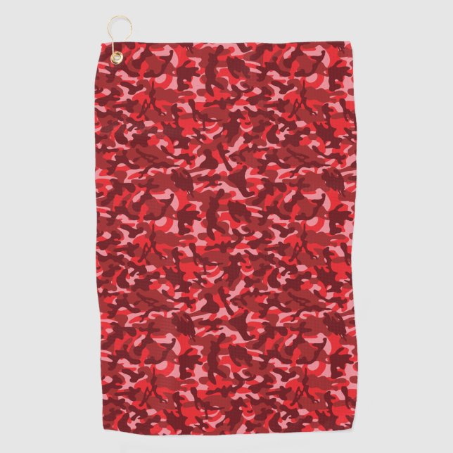 Red Salmon Camouflage  Golf Towel (Front)