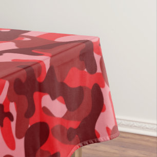 Red Salmon Camouflage   Tablecloth