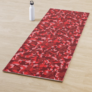 Red Salmon Camouflage Yoga Mat