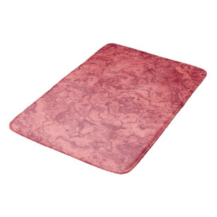 Red Salmon Marble abstract Bath Mat