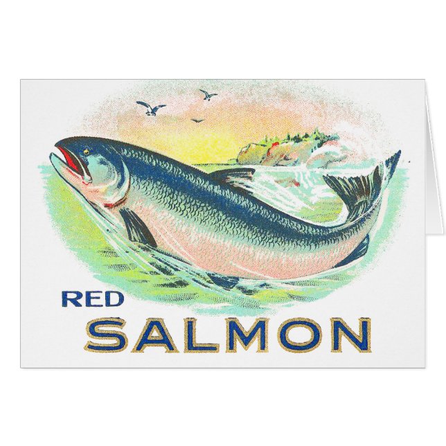 Red Salmon - Vintage Food Crate Label (Front Horizontal)