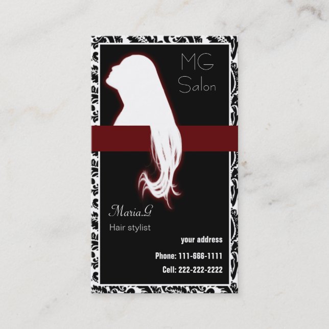 Red Salon businesscards and appointment (Front)