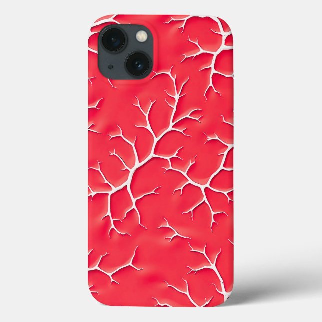 Red Salsa Branch Pattern iPhone Case (Back)