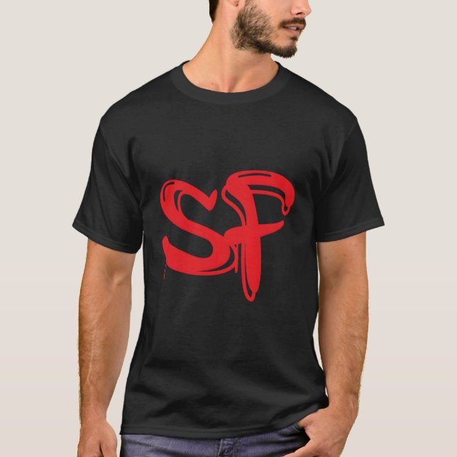 Red San Francisco Sf Graffiti Style T-Shirt (Front)