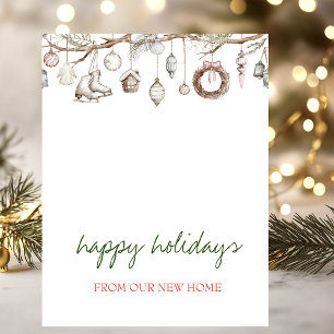 Red Santa Baby Bear Christmas Clothesline Announcement Postcard