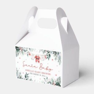 Red Santa Baby Christmas Baby Clothes Baby Shower Favour Box