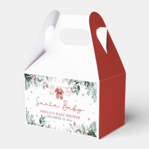 Red Santa Baby Christmas Baby Clothes Baby Shower Favour Box