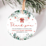 Red Santa Baby Christmas Clothesline Baby Shower Favour Tags<br><div class="desc">Add a festive touch to your baby shower with these Red Santa Baby Christmas Clothesline Baby Shower Favour Tags! Featuring adorable red baby clothes hanging on a Christmas-themed clothesline, these tags are perfect for adding a seasonal charm to your holiday-themed baby shower favours. Customise them with your own message to...</div>