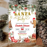 Red Santa Baby Floral Christmas Baby Shower Invitation<br><div class="desc">Winter Christmas Red Santa Baby Gender Neutral Invitation,  Floral Christmas Santa Baby Shower,  Gingerbread Cookies Santa Holiday Shower,  Merry Little Baby Christmas Baby Shower,  Green Santa Clause Baby Shower,  Baby Clothes Winter Baby Shower,  Winter Santa Holiday Baby Shower,  Santa Baby is on the way.</div>