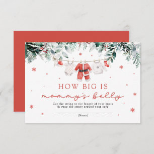Red Santa Christmas How Big is Mummy's Belly Game Enclosure Card