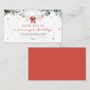 Red Santa Christmas How Big is Mummy's Belly Game Enclosure Card