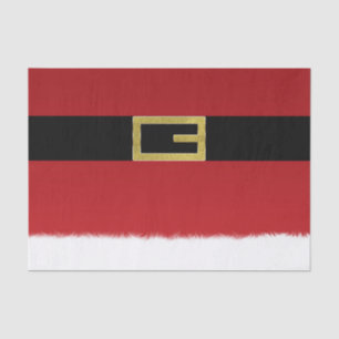 Red Santa Claus Belt & White Fur Christmas Holiday Tissue Paper