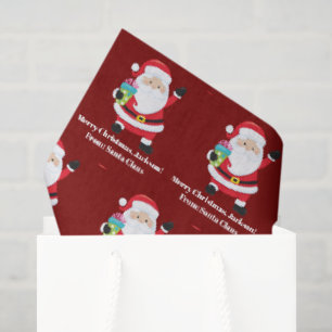 Red Santa Claus Customised Kids Christmas Tissue Paper