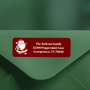 Red Santa Claus Cute Christmas Return Address