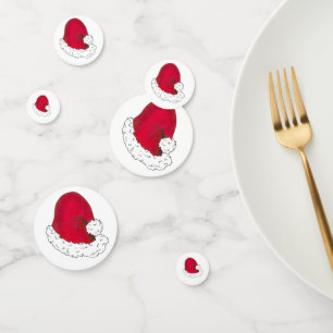 Red Santa Claus Hat Christmas Happy Holidays Confetti