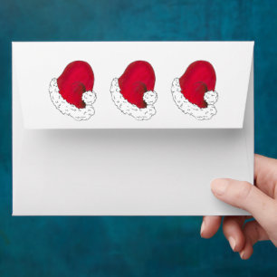 Red Santa Claus Hat Christmas Happy Holidays Envelope