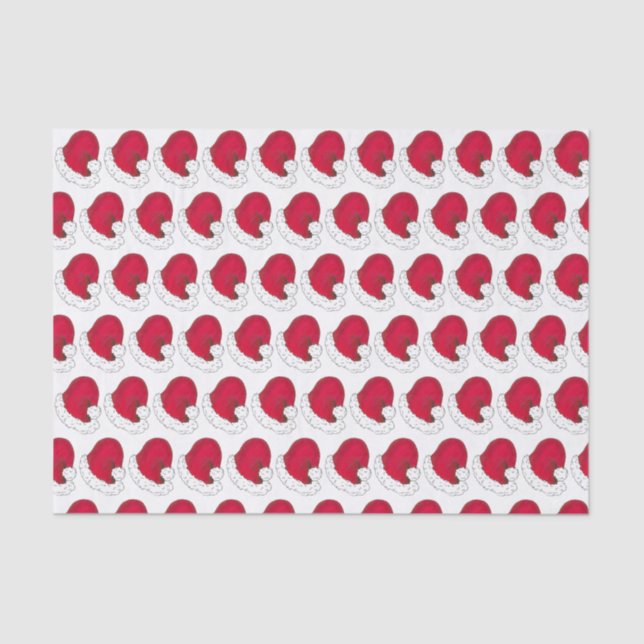 Red Santa Claus Hat Merry Christmas Xmas Holiday Tissue Paper (Front)