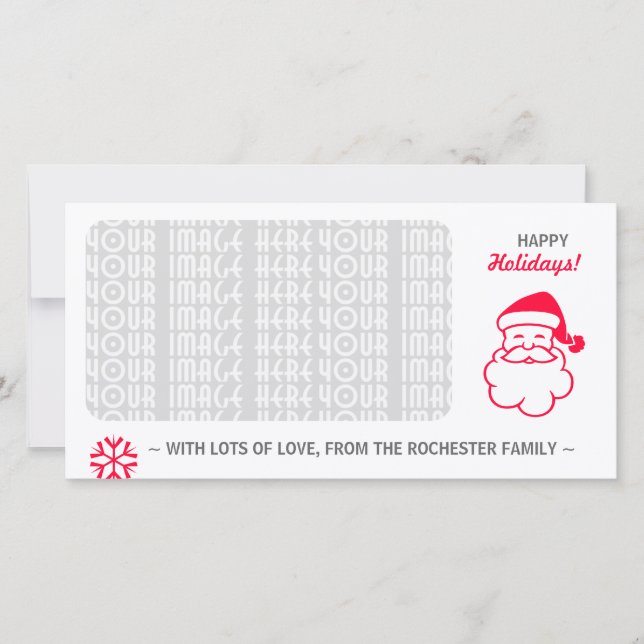 Red Santa Claus Holiday Card (Front)