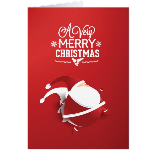 Red Santa Claus Very Christmas Card